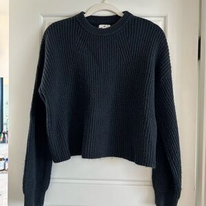 Women's Black Ribbed Sweater